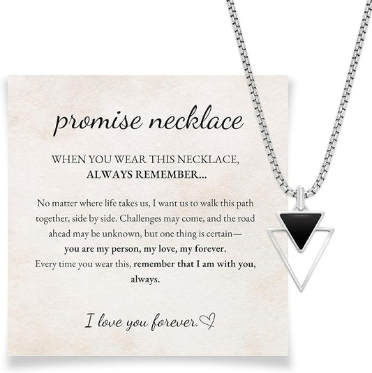 Galis Mens Necklace - Premium Stainless Steel Silver Chain Necklace, Non Tarnish, Chains, Triangle, Cross, Black Enamel, Compass Pendant, Stylish Jewelry - Gift for Him 24"