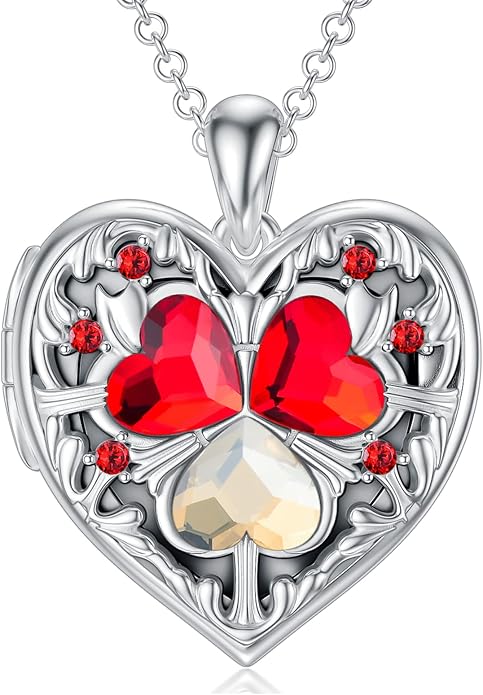 Dorunmo Personalized Locket Necklace 925 Sterling Silver that Holds Pictures Butterfly Birthstone Photo Heart Locket Custom Jewelry Congratulations New Beginnings New Job Gifts for Women