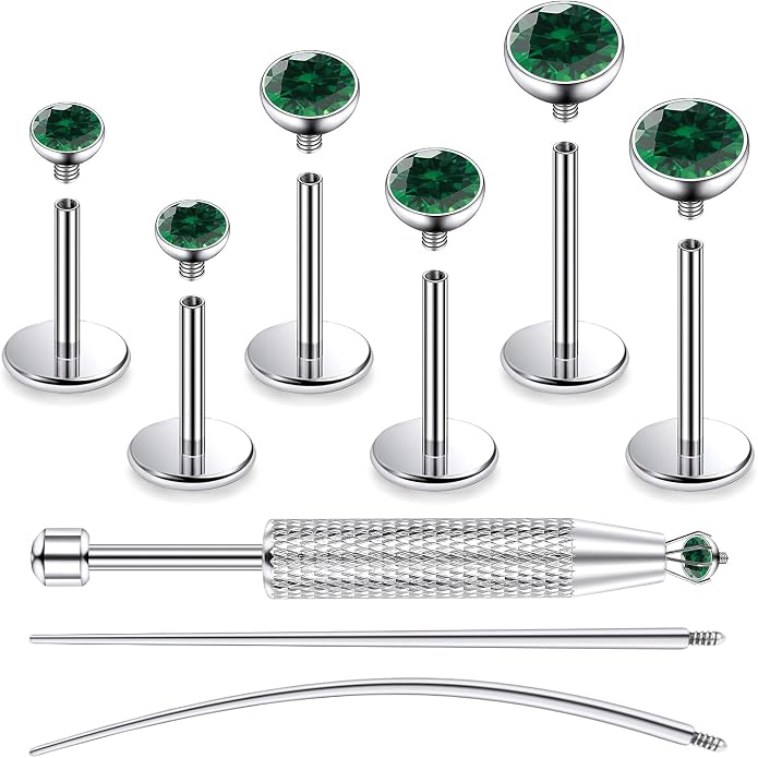 Jenxnjsjo F136 Titanium 20/18/16g Earrings Nose Lip Rings Studs Labret Medusa Tragus Helix Conch Cartilage Piercing Jewelry for Women
