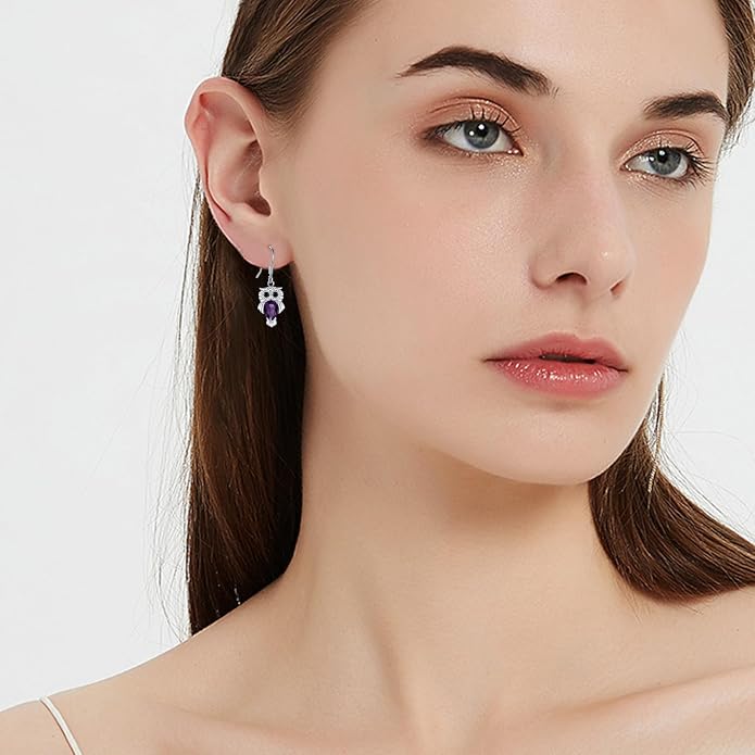 Butterfly/Cardinal/Rabbit/Frog/Turtle/Dragonfly/Flamingo/Mermaid/Hummingbird/Robin/Raven/Owl/Whale/Cat Earrings S925 Sterling Silver Animal Jewelry Gifts for Birthday Christmas