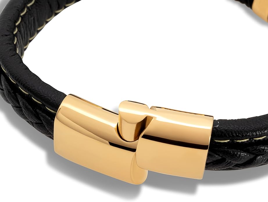 SERASAR Premium Leather Bracelet Men | Stainless Steel Magnetic Clasp | Three Colors | Jewelry Box Included