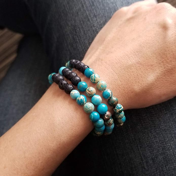 Comfy Yoga - Essential Oil Bracelet - Aromatherapy Bracelet - Lava Stone Bracelet or Necklace - Handmade Yoga Jewelry - Oil Diffuser Wrap Bracelet - Gift for Women
