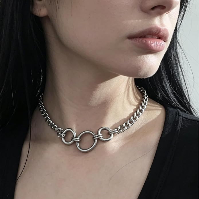 Milakoo Stainless Steel Pendant Necklace for Women Heart Charms Link Chains 23" Length Lobster Clasp