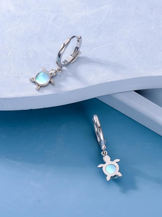 Dorunmo Moonstone Dangle Drop Earrings s925 Sterling Silver Leverback Earrings Filigree Moonstone Jewelry Birthday Gifts for Women
