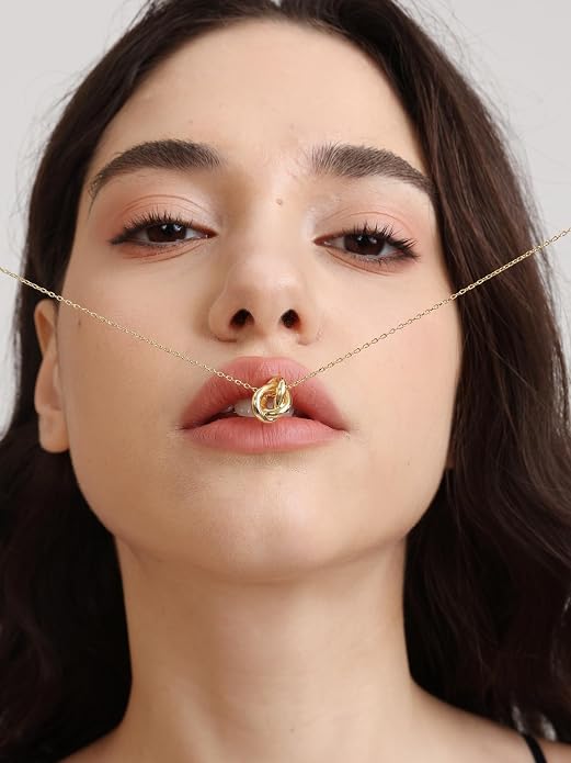 FRUMOS Gold Plated Necklace for Women, Dainty Layered Chain Necklace, Fashion Jewelry for Daily Wear