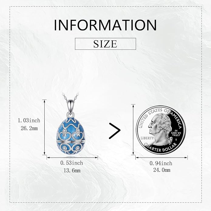 AXELUNA Fox Necklace Sterling Silver Easter Egg Necklace Fox Pendant Animal Jewelry Gifts for Women Girls Birthday Graduation Gift