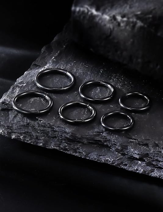 20G 18G 16G 14G 12G 10G 8G 6G 4G 2G Nose Rings Hoops 316l Surgical Steel Clicker Septum Lip Ring Tragus Helix Daith Rook Conch Snug Cartilage Lobe Earrings Hoop Piercing Jewelry For Women Men