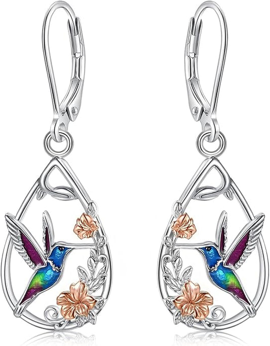 Vito 925 Sterling Silver Teardrop Earrings for Women, Moonstone Turquoise Drop Dangle Earrings Cat Snake Turtle Tree of Life Leverback Earrings Boho Jewelry Gift for Mom Wife