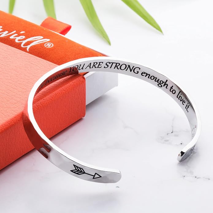 Carviell Bracelet - Gifts for Women – Inspirational, Friendship, Love, Mom, Daughter, Sister, Christian, Graduation, Memorial & Wedding Gifts – 100+ Phrases – Stainless Steel, Gift-Ready