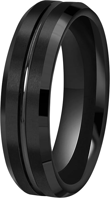CROWNAL 10mm 8mm 6mm Tungsten Wedding Band Ring Engraved I Love You Men Women Polished Groove Matte Finish Beveled Edges Size 5 To 17