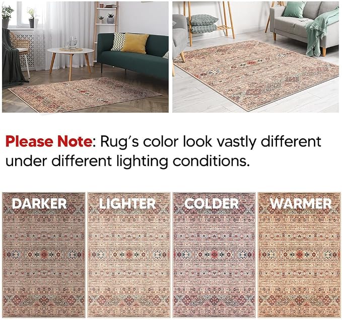 Keen Home Design 30"x120" Rug - Machine Washable Runner with Non-Slip Backing, Ideal for Hallway, Entryway, Kitchen, Laundry Room - Vintage, Easy Clean, Durable, Low Pile Rug - (2'6" x 10')