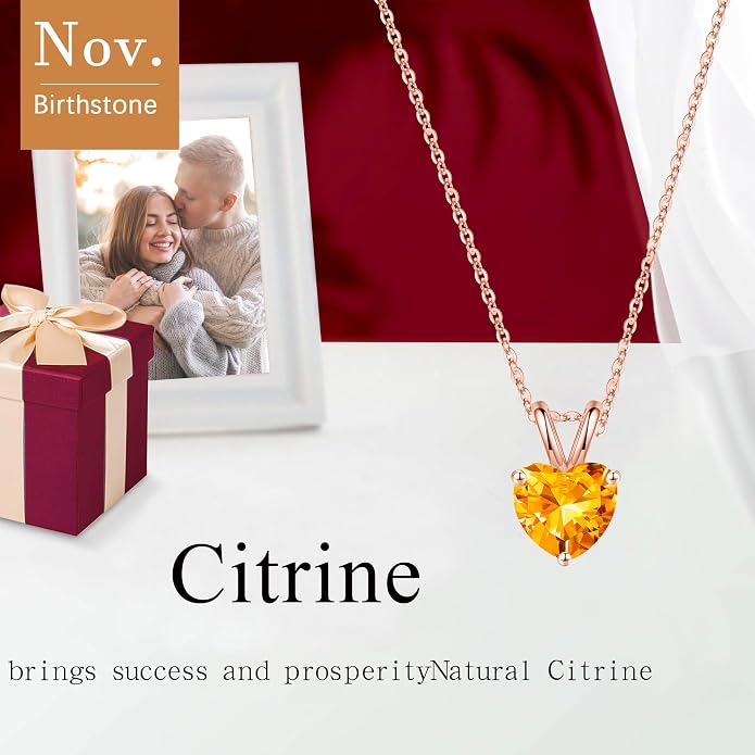 SMILEST Dainty Heart Birthstone Necklace for Women, 925 Sterling Silver Necklace Sparkling Heart Pendant, Anniversary Birthday Gifts for Women Mom Wife Daughter Girlfriend Grandma