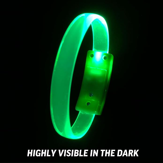 12 Magic Band Pack | Glow in The Dark | Flashing Light up for Concerts | Running Lights for Runners | Glow in The Dark Bracelets | Led Bracelet