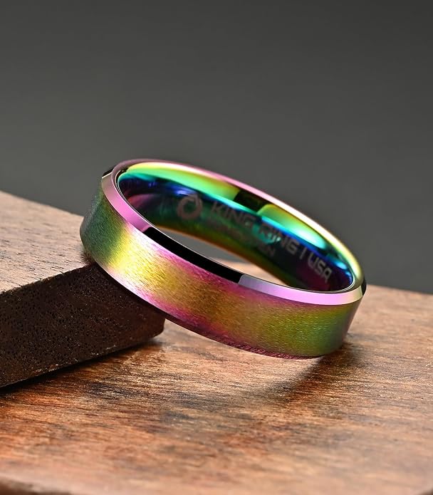 King Ring Tungsten 4/6/8/10mm Rings – Super Polished Matt Finish Tungsten Rings – Designed in USA