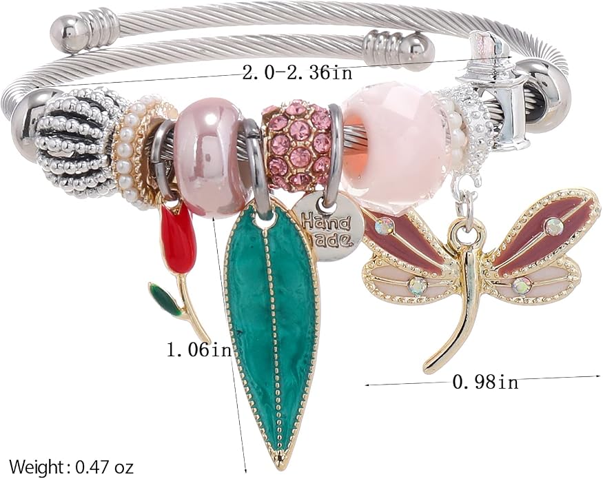 DS Charm Bracelets for girls,exquisite cute cartoon friendship bracelets Silver Stainless Steel Bangle with birthday Gift box, Adjustable girls jewelry Suitable for holiday gifts