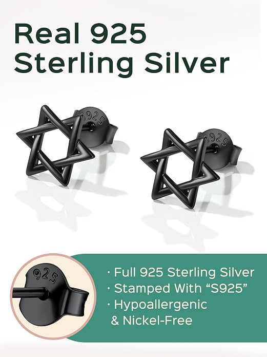 ChicSilver 925 Sterling Silver Earrings Dainty Bar/Circle/Triangle/Star/Ball Stud Earrings for Women with Gift Box, Hypoallergenic Earrings for Sensitive Ears