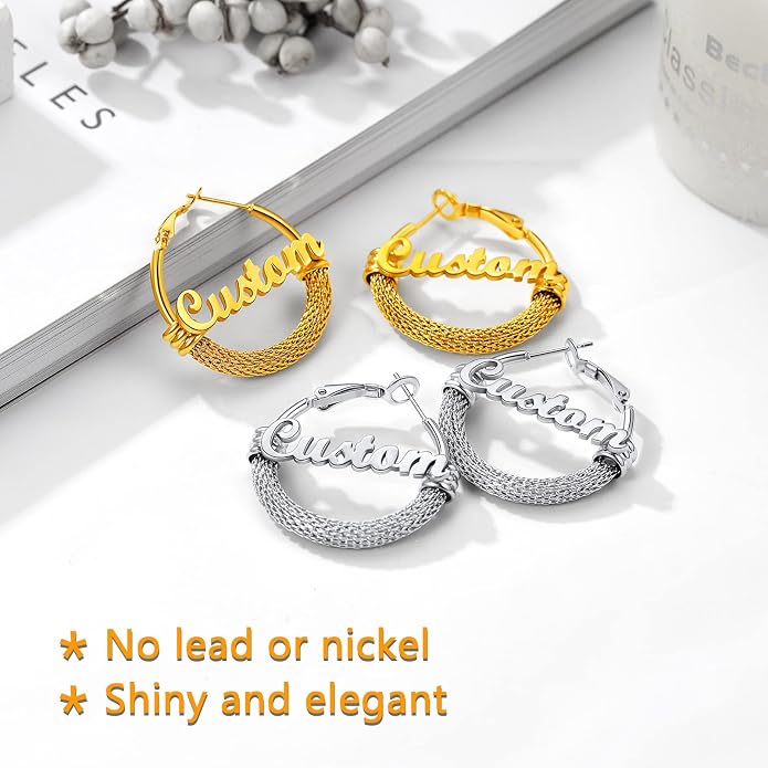 PROSTEEL 30/40/60/80/100mm Chunky Hoop Earrings For Women Gold Plated/Black Stainless Steel Hoops Earrings Statement Jewelry
