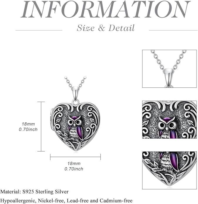 TOUPOP Heart Locket Necklace 925 Sterling Silver Love Locket that Holds Pictures Gifts for Women Her