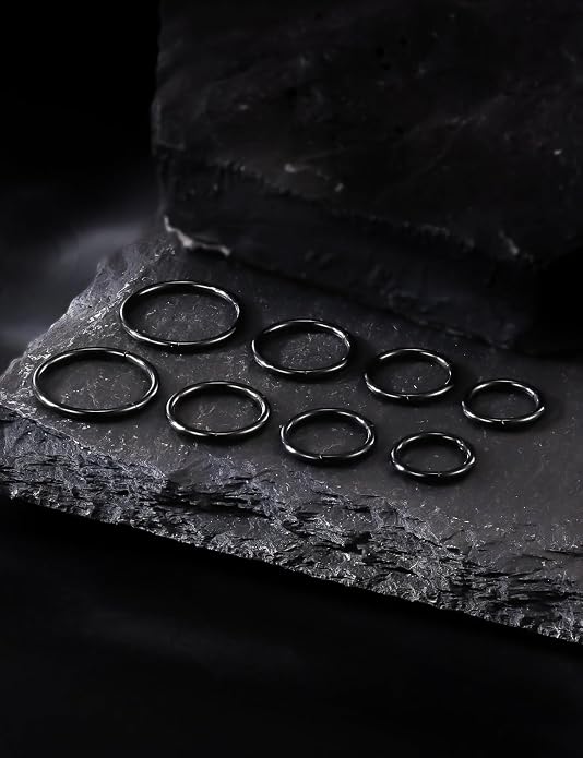 20G 18G 16G 14G 12G 10G 8G 6G Nose Rings Hoops 316l Surgical Steel Clicker Septum Lip Ring Tragus Helix Daith Rook Conch Snug Cartilage Lobe Earrings Hoop Piercing Jewelry For Women Men
