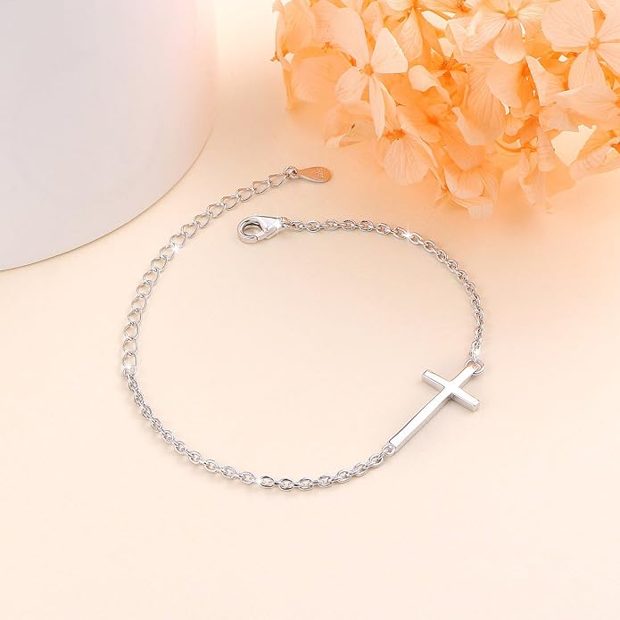 Alphm Anklet for Women S925 Sterling Silver Adjustable Foot Evil Eye Starfish Heart Bead Butterfly Celtic Knot Cross Multilayer Layered Ankle Bracelet Jewelry