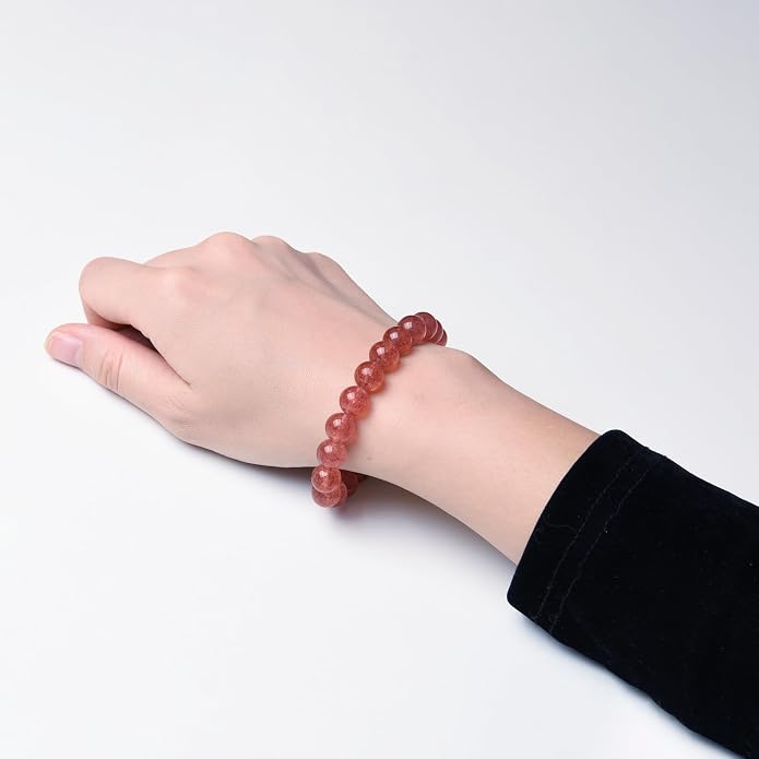 ILLUMINIA 5A Grade Natural Crystal Gemstone Bracelet | Healing Energy Charged Quartz Stone Bead | Handcrafted Stretch Bracelet for Women Men Teens