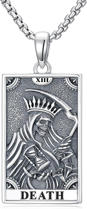 Skull/Skeleton Memento Mori Necklace 925 Sterling Silver Skull/Skeleton Pendant Hourglass Necklace Skull/Skeleton Jewelry for Men Women
