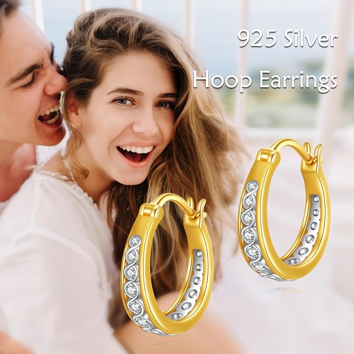 Sterling Silver Hoop Earrings Small Hoop Sun/Leaf/Triangle Huggie Earrings for Women Hypoallergenic