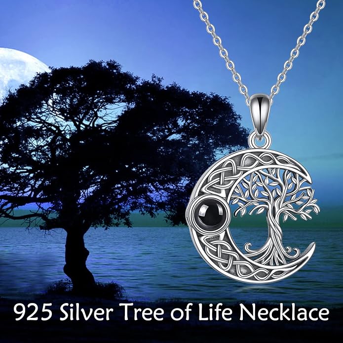 ONEFINITY Tree of Life Necklace 925 Sterling Silver Abalone Shell Celtic Knot Pendant Necklace for Women Jewelry