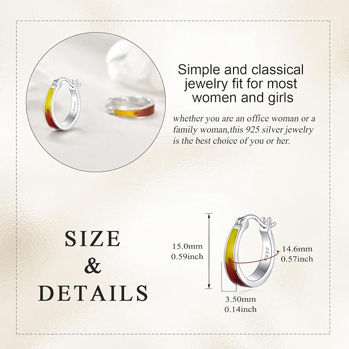 Sterling Silver Hoop Earrings Small Hoop Sun/Leaf/Triangle Huggie Earrings for Women Hypoallergenic