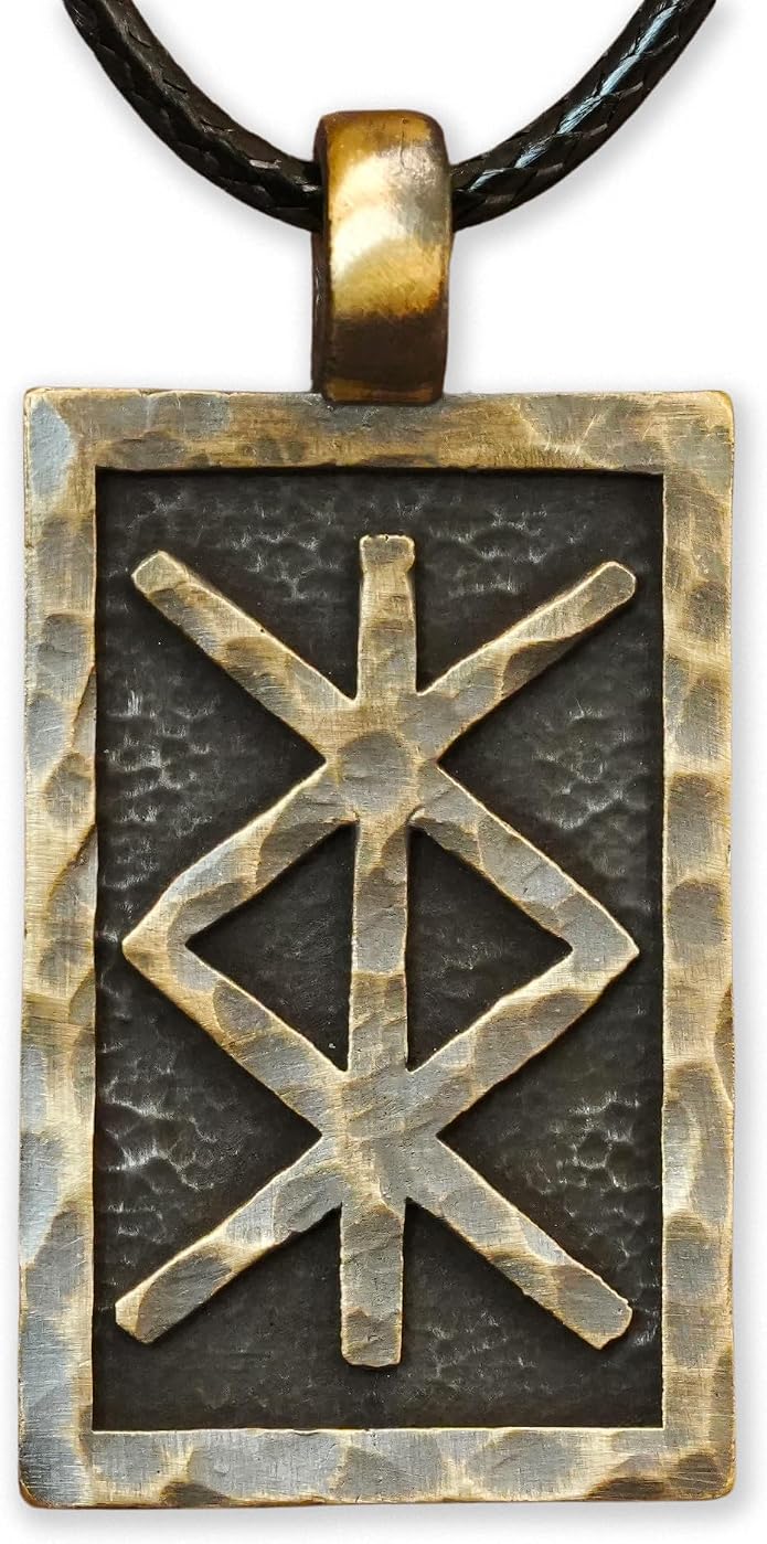 Baldur Jewelry - Elder Futhark Bind Protection Rune Necklace - Talisman Pendant Amulet - Viking Runes Norse Jewelry - Viking Jewelry for Men Women - Gifts for Men