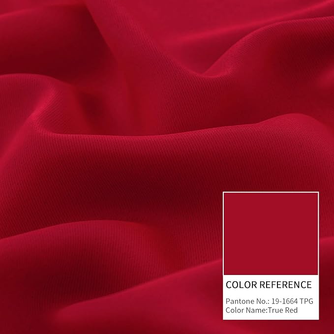 BGment Christmas 100% Blackout Curtains Thermal Insulated with Liner for Living Room Decoration - Grommet Double Layer Energy Saving Bedroom Curtain Drapes (42 x 63 Inches, Red, 2 Panels)