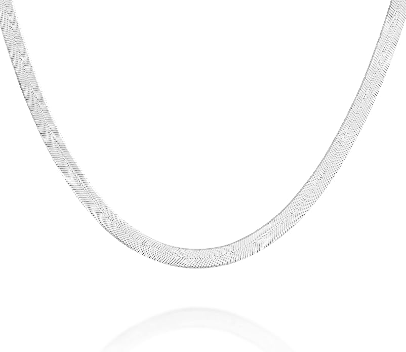 PAVOI 22K Gold Plated Chain Necklace For Women | Italian Solid 925 Sterling Silver Necklace for Men | Cuban Link, Rope, Snake & Rope Diamond-Cut Herringbone | Trendy Unisex Jewelry