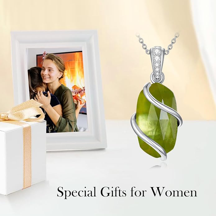 HPQQ Necklace for Women 925 Sterling Silver Dainty Gemstone Pendant Fine Jewelry Birthday Mothers Day Gifts for Mom Wife Her