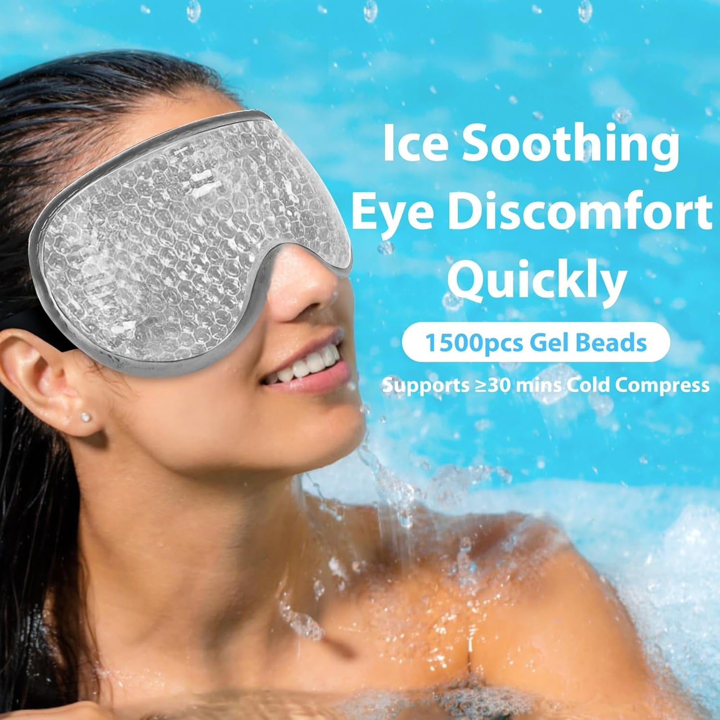 BeeVines Gel Eye Mask, 2 Pack Cooling Ice Masks for Puffy Eyes for Men & Women, Cold & Warm Compress for Post Surgery, Puffiness, Allergies Treatment(Blue & Gray)