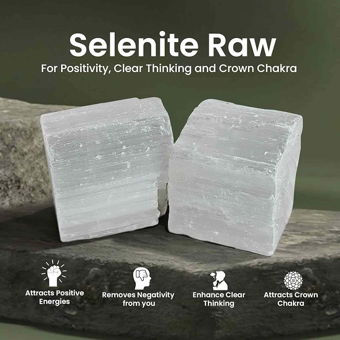 Large 1.25-2.0” Natural Selenite Raw Crystals Stones for Meditation, Chakra, Reiki, Crystal Grid, Energy Work, Wire Wrapping, Tumbling & Spiritual Home Decor