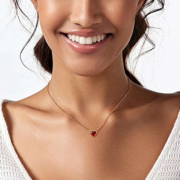 HERIER Cute Heart Necklace Dainty 18k Gold Plated Tiny Heart Pendant Choker Necklaces Small Gold Love Open Heart Chain Necklace for Women Simple Gold Necklace for Women Trendy Jewelry
