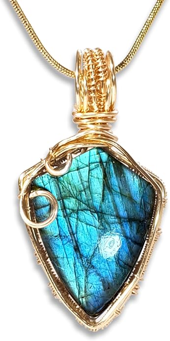 Natural Faceted Labradorite Pendant Necklace – Unique Stone of Magic & Transformation, Iridescent Flash Gemstone Jewelry, Handmade Healing Crystal Gift for Women, Birthday, Anniversary, Spiritual Awakening & Intuition