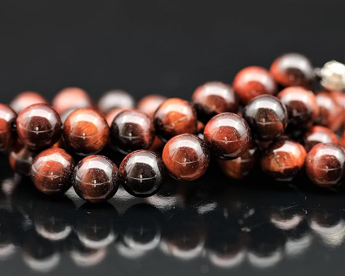 Natural Gemstone Beaded Choker Necklace | 8mm Handmade Adjustable Jewelry for Men & Women | Chakra Balancing Crystal Necklace | Spiritual Gift | Macrame Cord with Extender