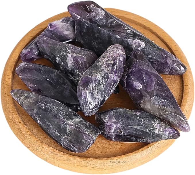 Erliway 0.22 lbs Amethyst Crystals Bulk, 1.6-2.4" Raw Amethyst Crystal Wands, Irregular Shape Rough Quartz Crystal Points for Meditation Yoga Reiki Balancing Wire Wrapping