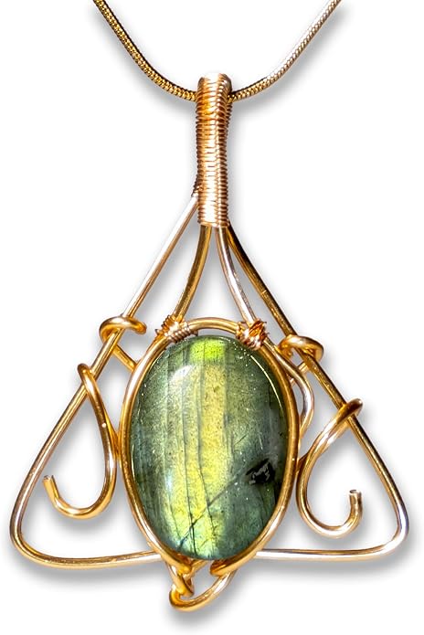 Natural Faceted Labradorite Pendant Necklace – Unique Stone of Magic & Transformation, Iridescent Flash Gemstone Jewelry, Handmade Healing Crystal Gift for Women, Birthday, Anniversary, Spiritual Awakening & Intuition