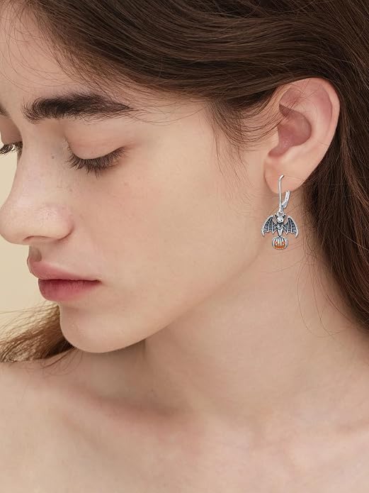 Animal/Leaf/Gothic Dangle Earrings 925 Sterling Silver Animal/Leaf/Gothic Dangle Drop Earrings Easter/Halloween/Christmas Jewelry Gifts for Women Her