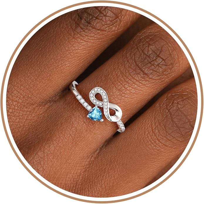 Btysun Mothers Day Gifts, Birthday Gifts for Women Non Tarnish Gold Rings Adjustable 1-12 Birthstone Rings Birthday Gift for Wife Mom Stocking Stuffers Promise Ring Anniversary Wedding Jewelry