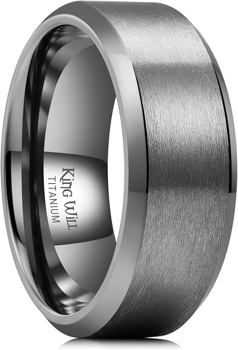 King Will Titanium Wedding Band for Men Women- 3-10mm Width Black/Sliver/Gold High Purity Titanium Promise Wedding Ring Comfort Fit for Daily Wear Size 6-14