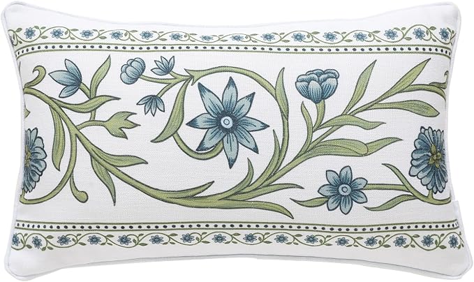 ISAENNE Designer Vintage Linen Throw Pillow Cover,18"x18"-Mosella D | French Elegant Square Decor Pillow Cover,Concealed Zipper Design,Floral Pattern,Sofa,Bedroom,Living Room,Lounge Chairs