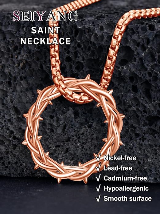 Seiyang Crown of Thorns Necklace 925 Sterling Silver Crown Pendant Amulet Jewelry Gifts (with Gift Box)