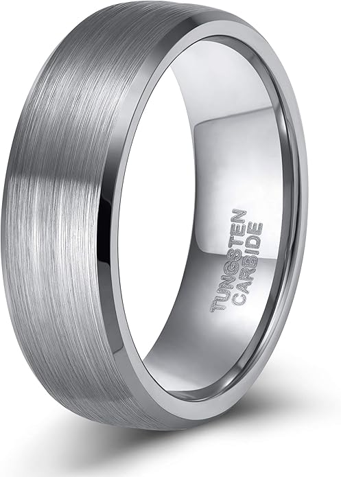 TRUMIUM 4mm 6mm 8mm Tungsten Ring Wedding Band for Men Women Engraved I Love You Matte Brushed Comfort Fit Size 4-15