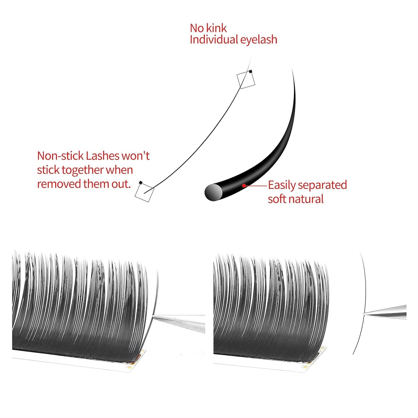 Lash Extensions Supplies Eyelash Extensions 0.05/0.07/0.15mm Thickness Classic Lashes C/D Curl 13mm individual lashes Matte Black Volume Lashes Soft Professional Use(0.05-D,13mm)