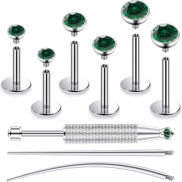 Jenxnjsjo F136 Titanium 20/18/16g Earrings Nose Lip Rings Studs Labret Medusa Tragus Helix Conch Cartilage Piercing Jewelry for Women