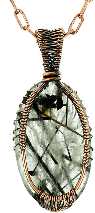 Tree Of Life Natural Gemstone Pendant Copper Wire Wrapped Jewelry Necklace