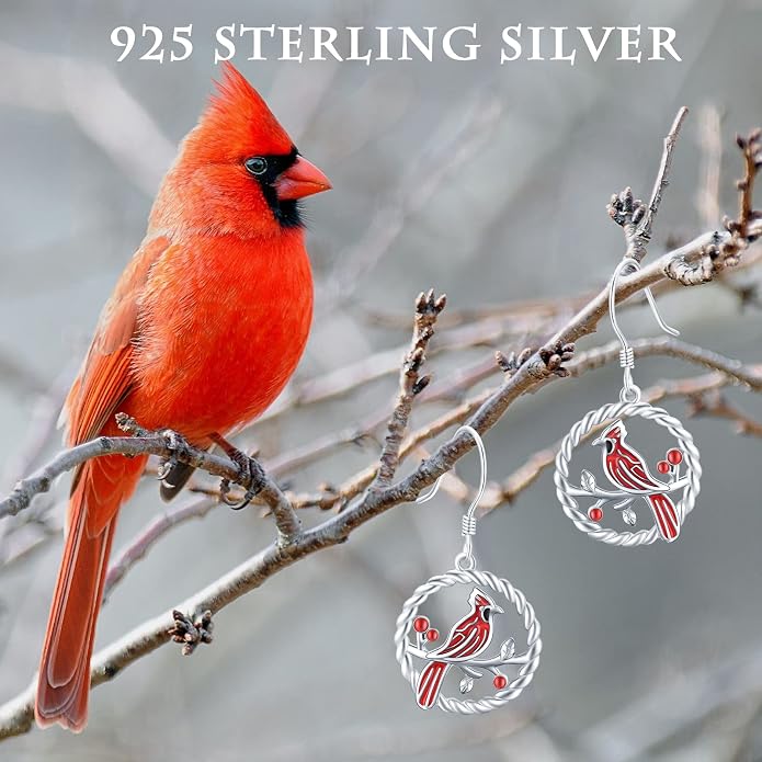 Butterfly/Cardinal/Rabbit/Frog/Turtle/Dragonfly/Flamingo/Mermaid/Hummingbird/Robin/Raven/Owl/Whale/Cat Earrings S925 Sterling Silver Animal Jewelry Gifts for Birthday Christmas